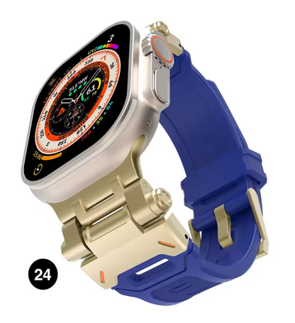 Metal & Silicone Apple Watch Strap – Rugged Sport Design for Ultra & Series