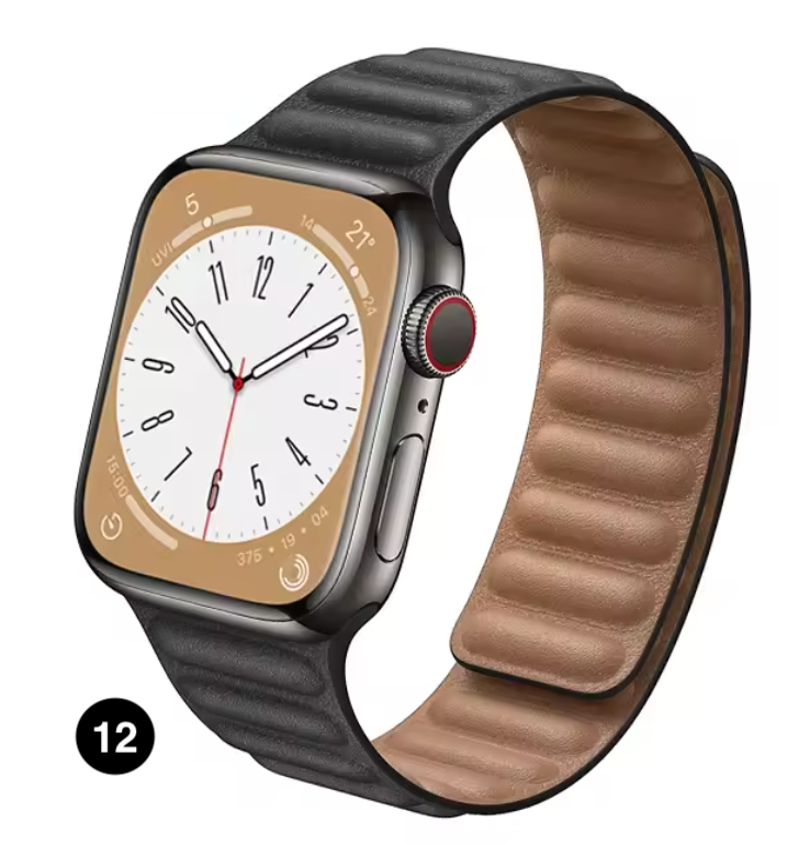 Magnetic Apple Watch Strap – Elegant Leather-Look, Adjustable, Secure & Comfortable