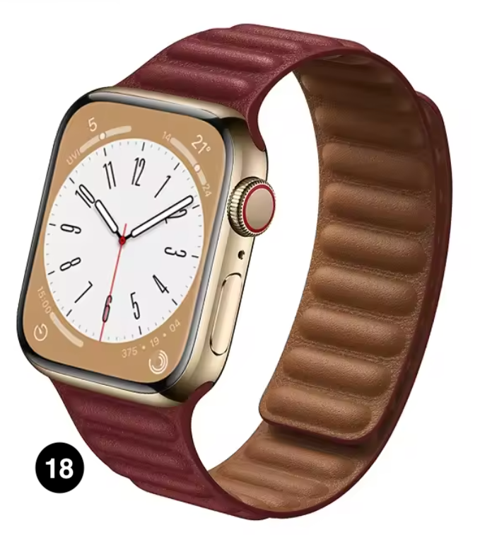 Magnetic Apple Watch Strap – Elegant Leather-Look, Adjustable, Secure & Comfortable