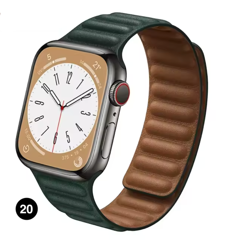 Magnetic Apple Watch Strap – Elegant Leather-Look, Adjustable, Secure & Comfortable