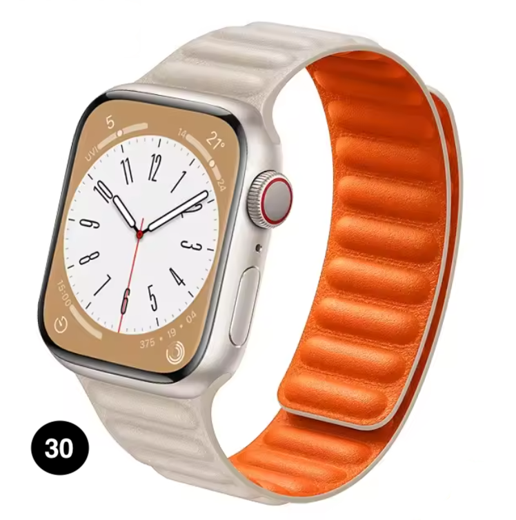 Magnetic Apple Watch Strap – Elegant Leather-Look, Adjustable, Secure & Comfortable