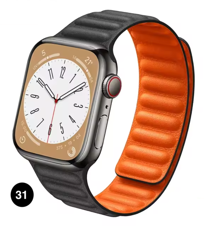Magnetic Apple Watch Strap – Elegant Leather-Look, Adjustable, Secure & Comfortable
