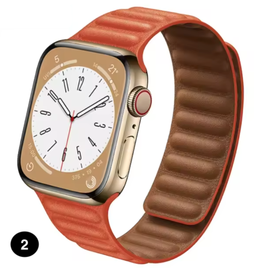Magnetic Apple Watch Strap – Elegant Leather-Look, Adjustable, Secure & Comfortable