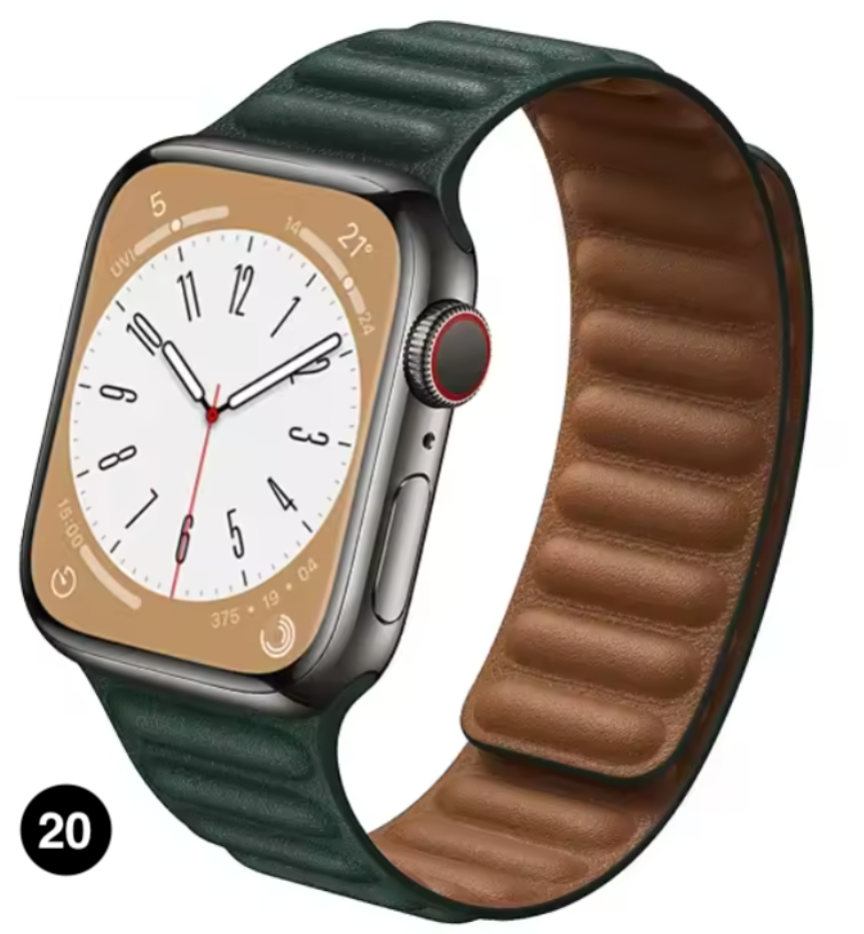 Magnetic Apple Watch Strap – Elegant Leather-Look, Adjustable, Secure & Comfortable