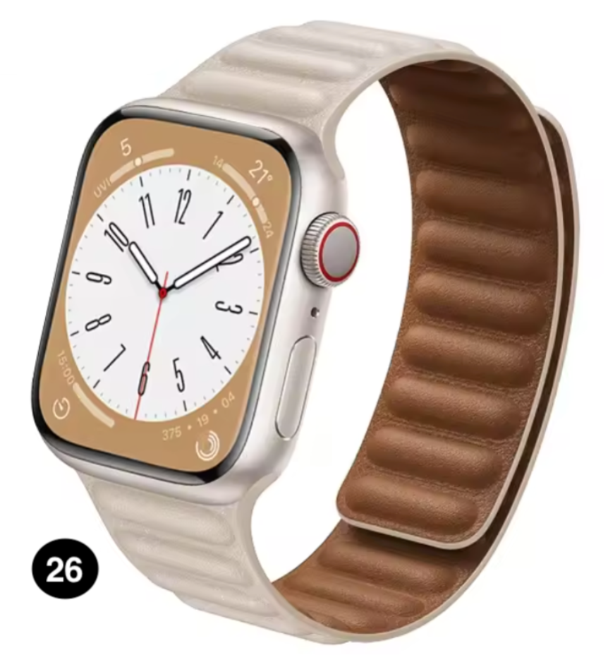 Magnetic Apple Watch Strap – Elegant Leather-Look, Adjustable, Secure & Comfortable