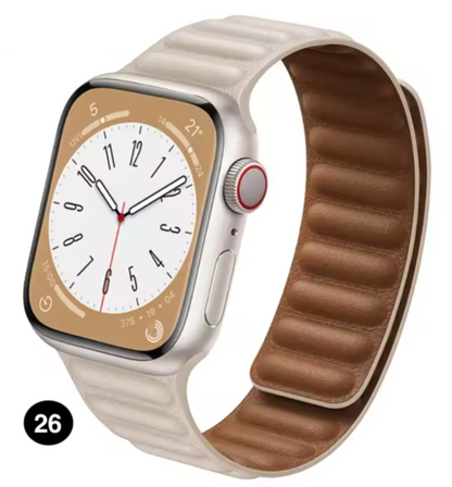 Magnetic Apple Watch Strap – Elegant Leather-Look, Adjustable, Secure & Comfortable