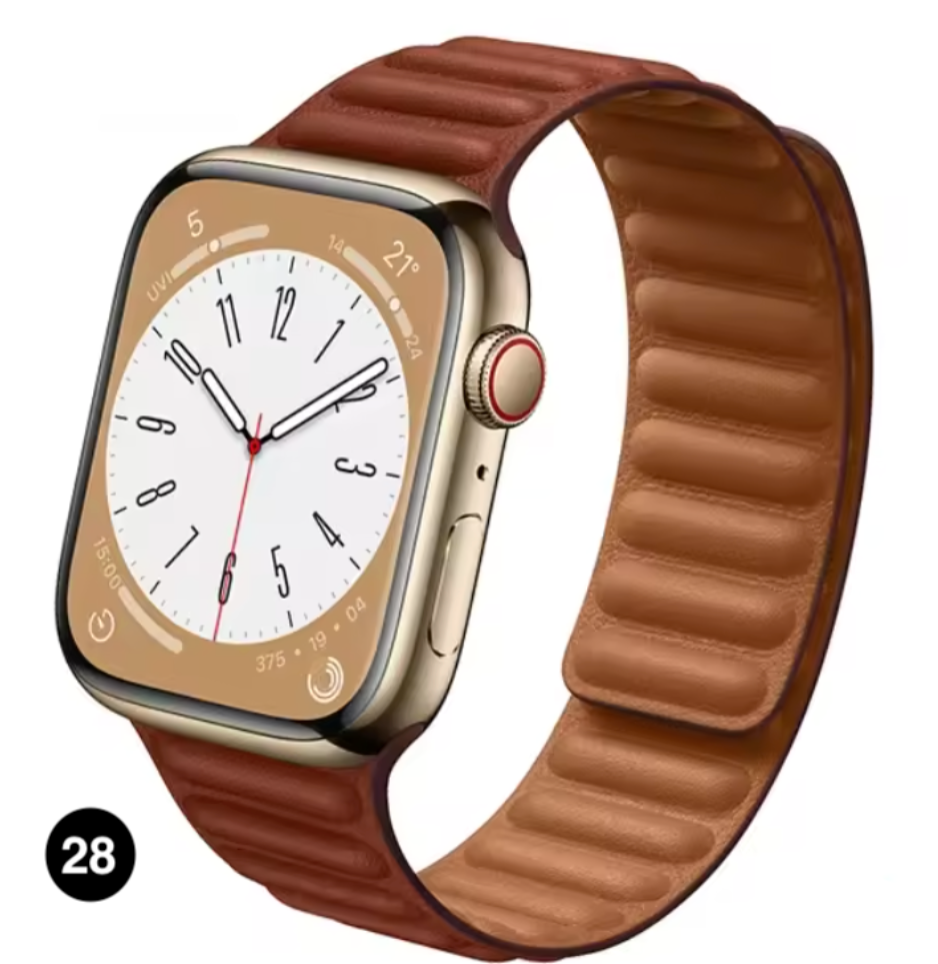 Magnetic Apple Watch Strap – Elegant Leather-Look, Adjustable, Secure & Comfortable