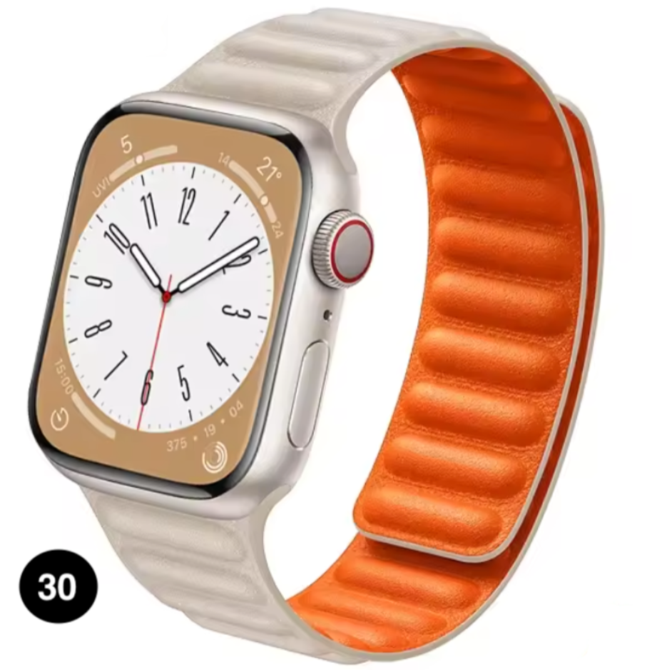 Magnetic Apple Watch Strap – Elegant Leather-Look, Adjustable, Secure & Comfortable