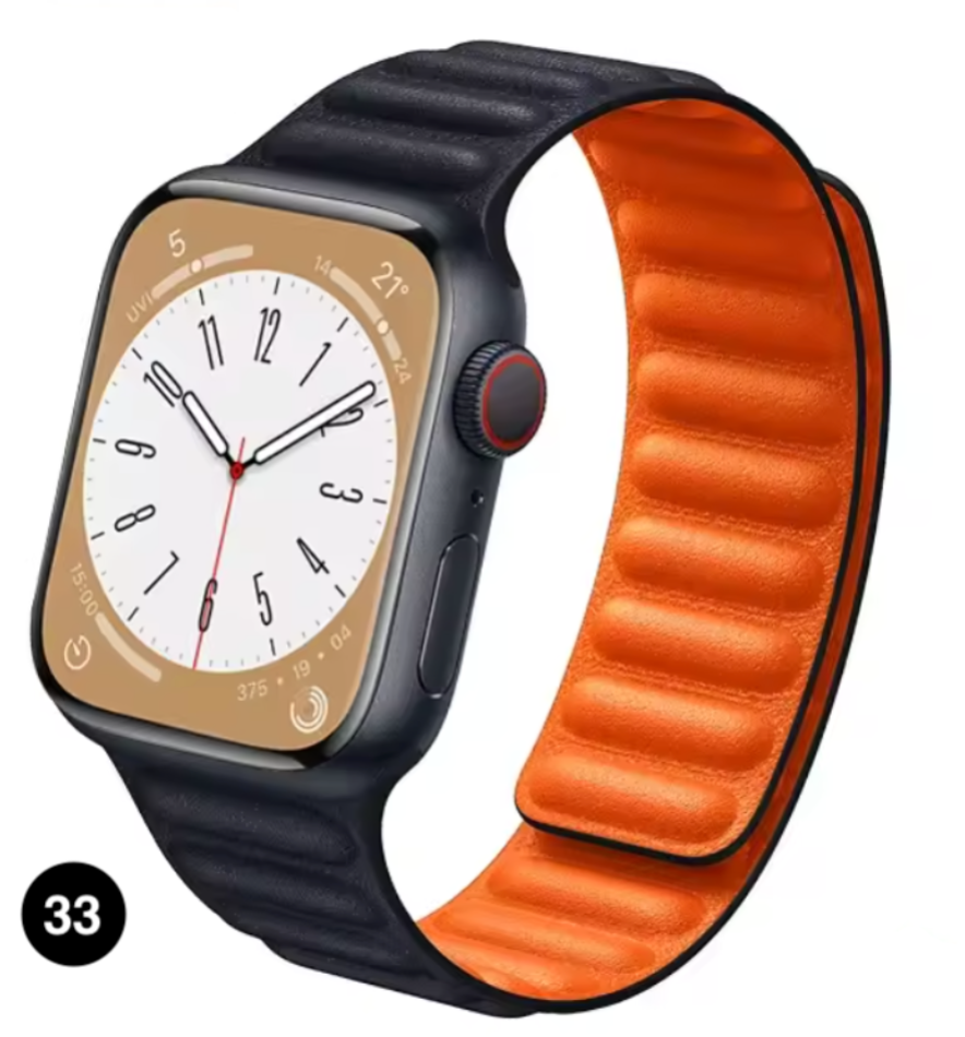 Magnetic Apple Watch Strap – Elegant Leather-Look, Adjustable, Secure & Comfortable