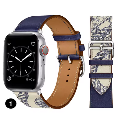 Premium Leather Strap for Apple Watch – Elegant Single Tour Bracelet