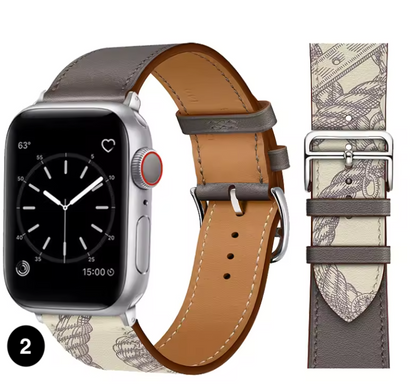 Premium Leather Strap for Apple Watch – Elegant Single Tour Bracelet