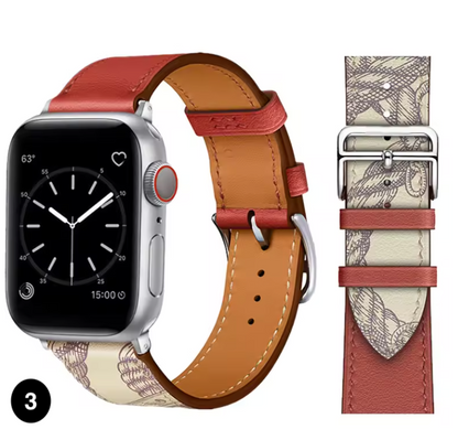 Premium Leather Strap for Apple Watch – Elegant Single Tour Bracelet