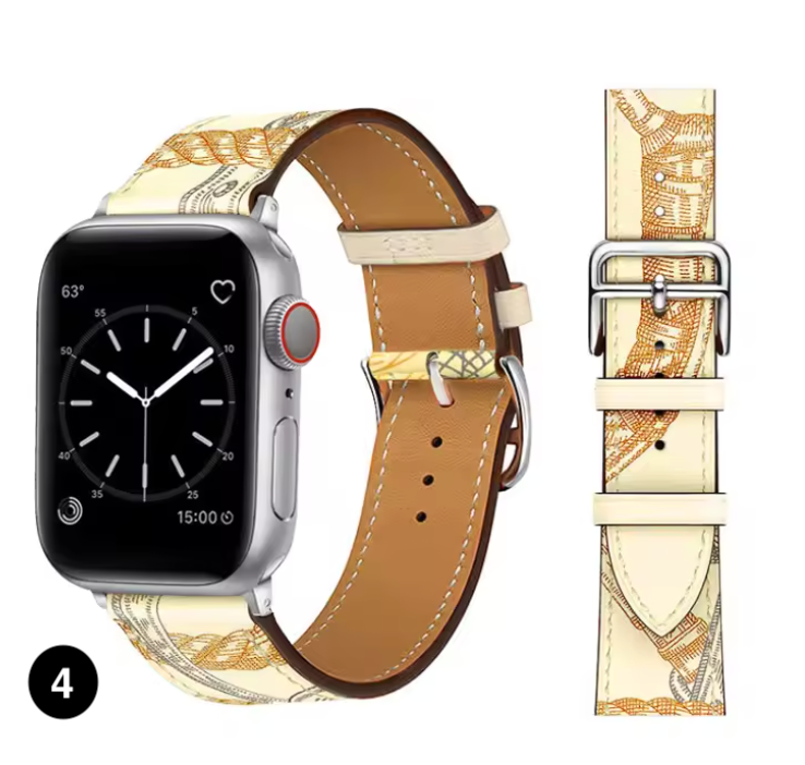 Premium Leather Strap for Apple Watch – Elegant Single Tour Bracelet