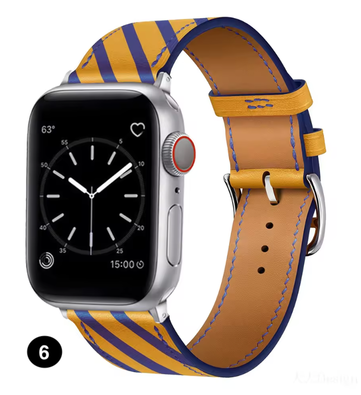 Premium Leather Strap for Apple Watch – Elegant Single Tour Bracelet