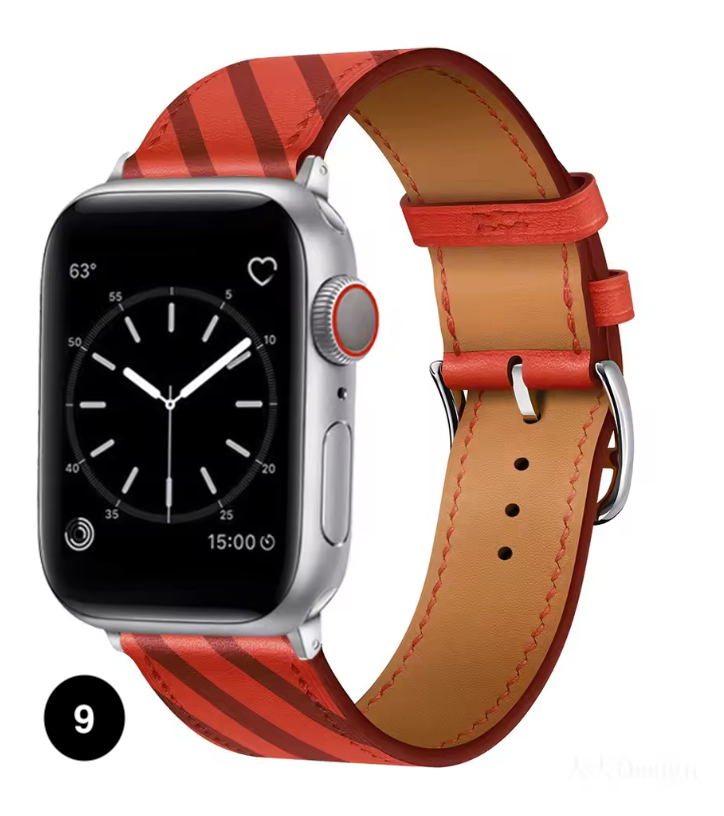Premium Leather Strap for Apple Watch – Elegant Single Tour Bracelet