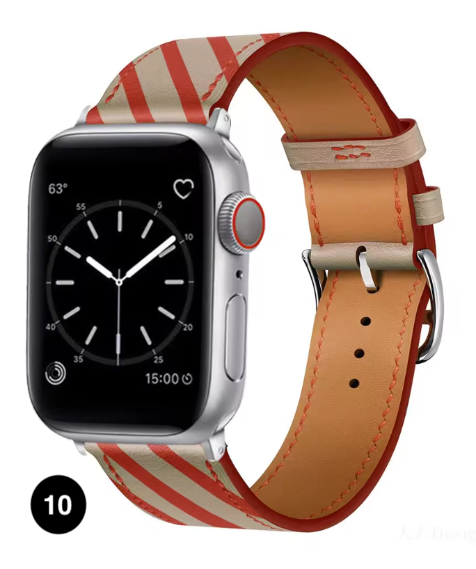 Premium Leather Strap for Apple Watch – Elegant Single Tour Bracelet