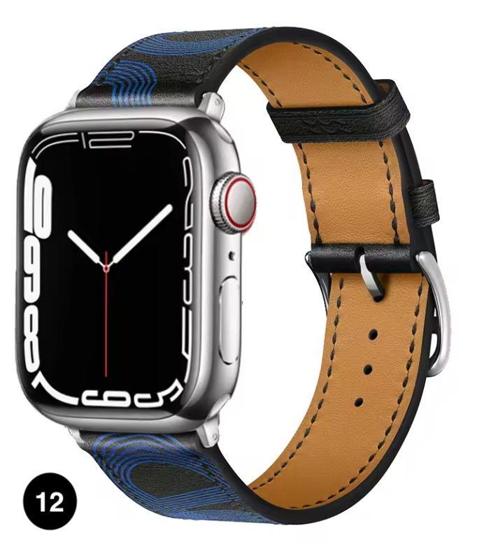 Premium Leather Strap for Apple Watch – Elegant Single Tour Bracelet
