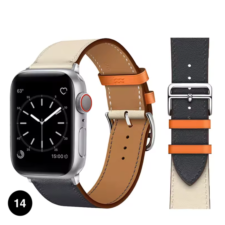 Premium Leather Strap for Apple Watch – Elegant Single Tour Bracelet