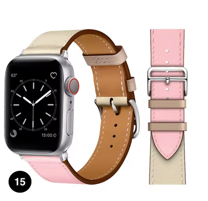 Premium Leather Strap for Apple Watch – Elegant Single Tour Bracelet