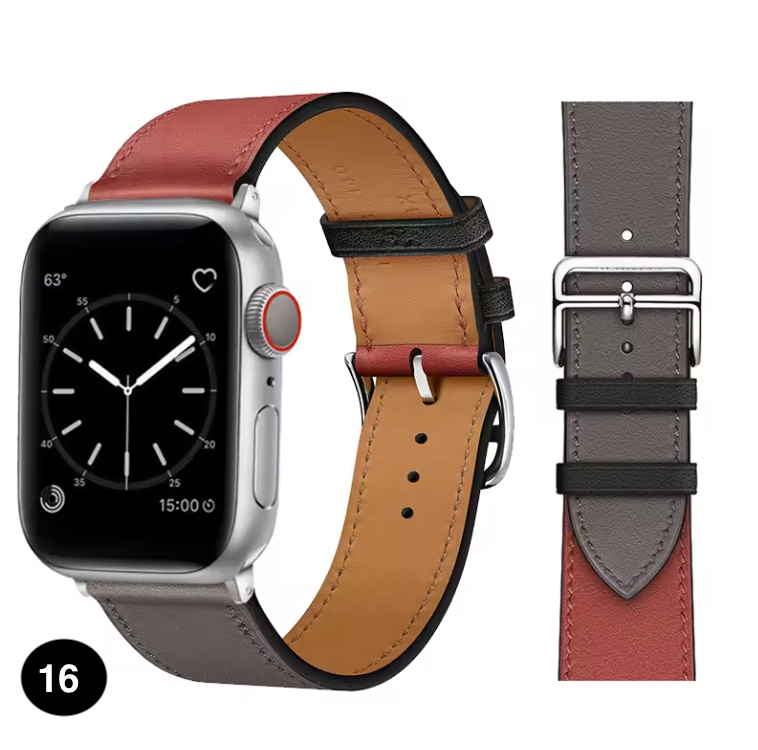 Premium Leather Strap for Apple Watch – Elegant Single Tour Bracelet