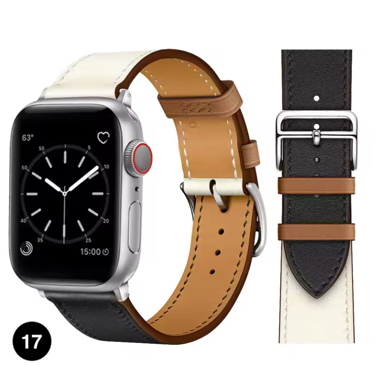 Premium Leather Strap for Apple Watch – Elegant Single Tour Bracelet