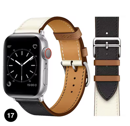 Premium Leather Strap for Apple Watch – Elegant Single Tour Bracelet