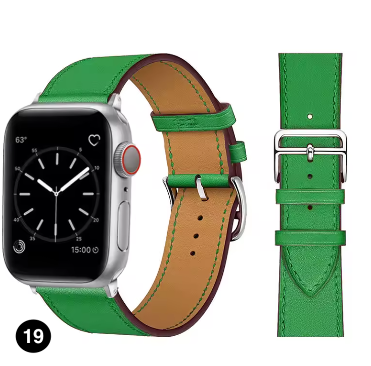 Premium Leather Strap for Apple Watch – Elegant Single Tour Bracelet