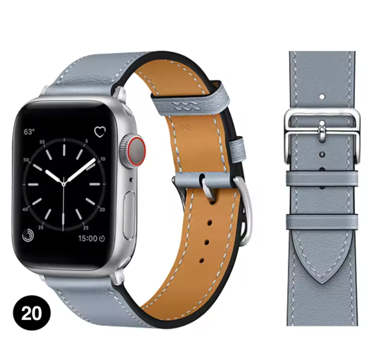 Premium Leather Strap for Apple Watch – Elegant Single Tour Bracelet
