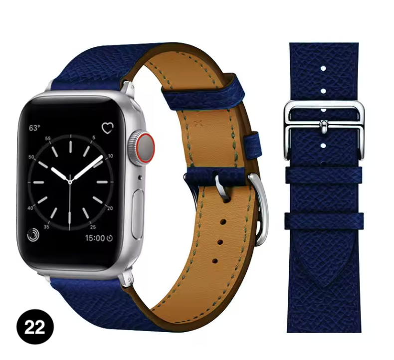 Premium Leather Strap for Apple Watch – Elegant Single Tour Bracelet