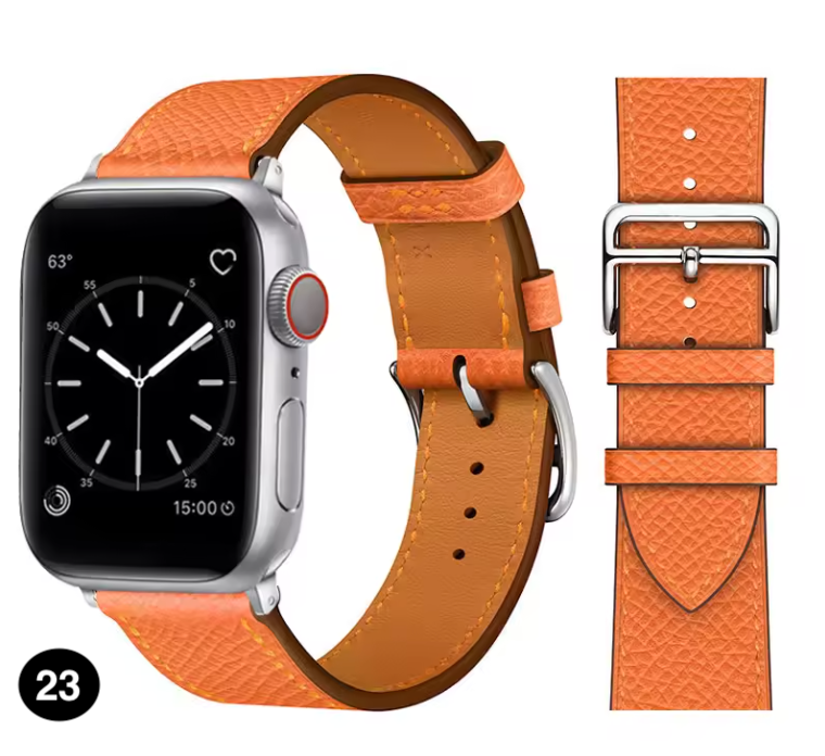Premium Leather Strap for Apple Watch – Elegant Single Tour Bracelet