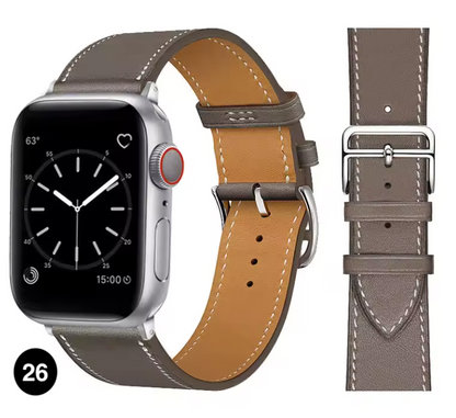 Premium Leather Strap for Apple Watch – Elegant Single Tour Bracelet