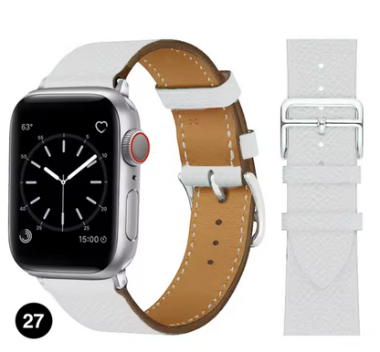 Premium Leather Strap for Apple Watch – Elegant Single Tour Bracelet