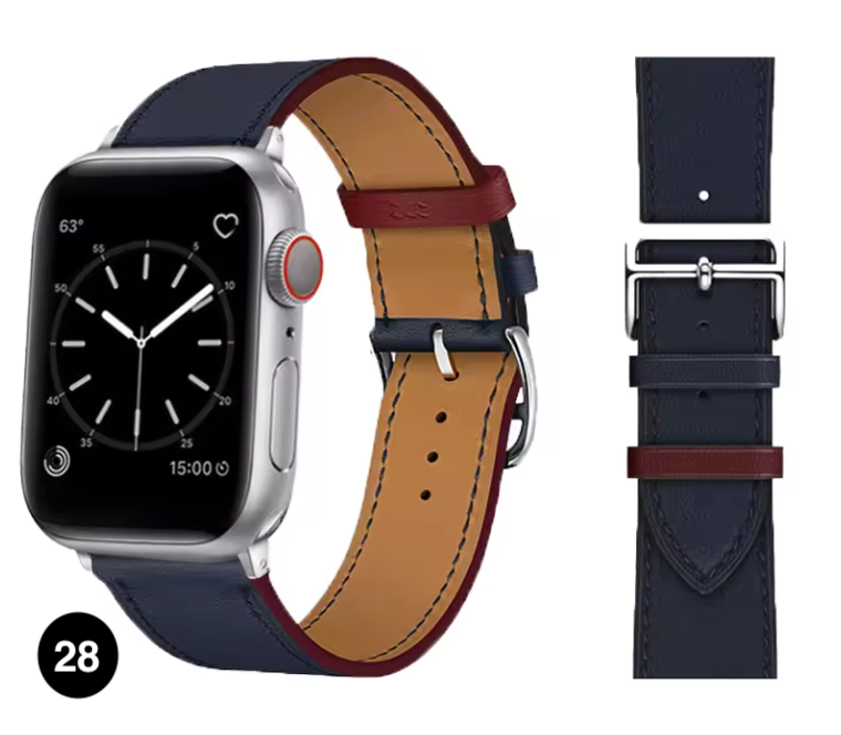 Premium Leather Strap for Apple Watch – Elegant Single Tour Bracelet