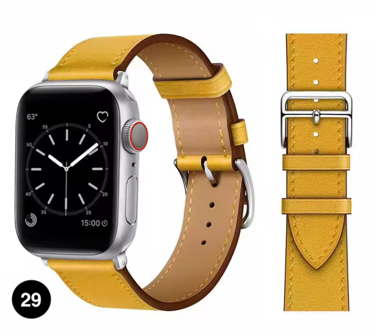 Premium Leather Strap for Apple Watch – Elegant Single Tour Bracelet