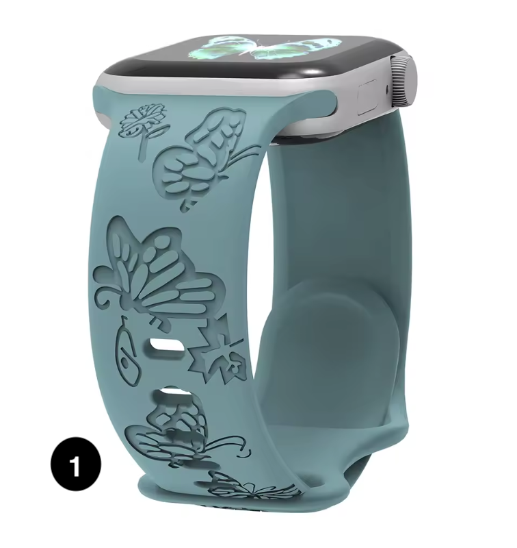 Engraved Silicone Band for Apple Watch – Stylish & Comfortable Strap