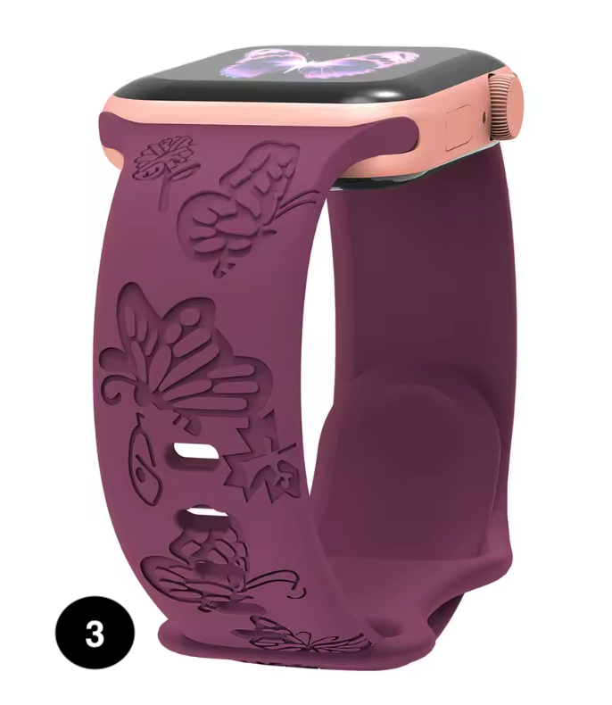Engraved Silicone Band for Apple Watch – Stylish & Comfortable Strap