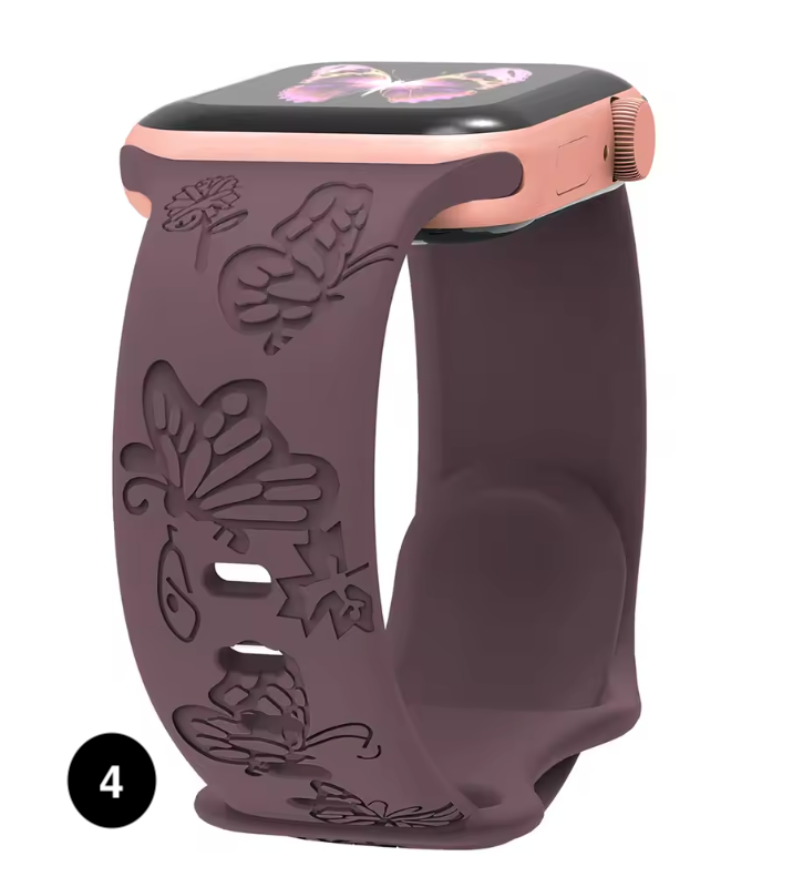 Engraved Silicone Band for Apple Watch – Stylish & Comfortable Strap