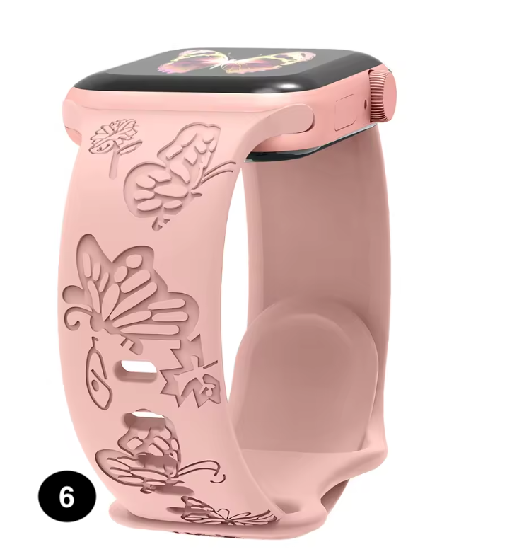 Engraved Silicone Band for Apple Watch – Stylish & Comfortable Strap