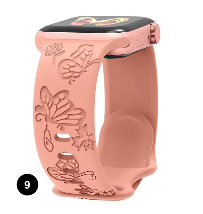 Engraved Silicone Band for Apple Watch – Stylish & Comfortable Strap