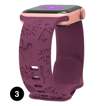 Engraved Disney Silicone Band for Apple Watch – Stylish & Comfortable Strap