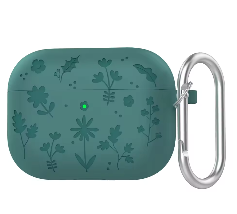 Floral Engraved Silicone Case for AirPods Pro 3 – Shockproof Protective Cover