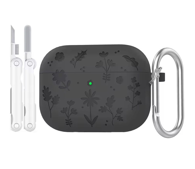 Floral Engraved Silicone Case for AirPods Pro 3 – Shockproof Protective Cover