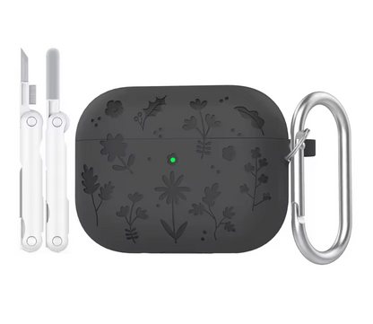 Floral Engraved Silicone Case for AirPods Pro 3 – Shockproof Protective Cover