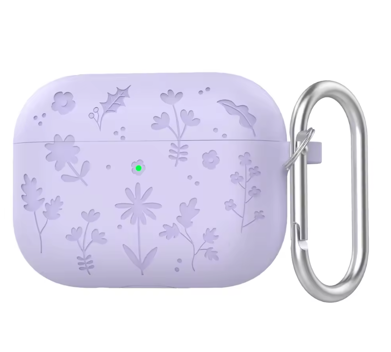 Floral Engraved Silicone Case for AirPods Pro 3 – Shockproof Protective Cover