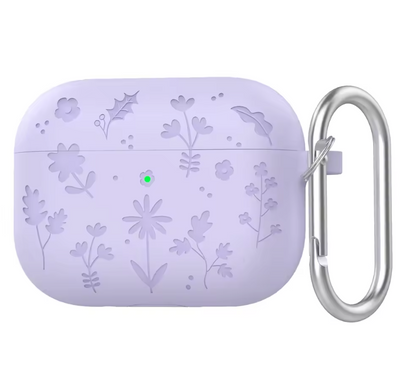 Floral Engraved Silicone Case for AirPods Pro 3 – Shockproof Protective Cover