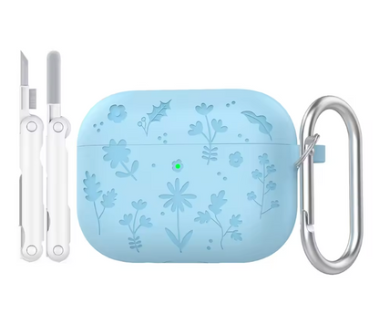 Floral Engraved Silicone Case for AirPods Pro 3 – Shockproof Protective Cover