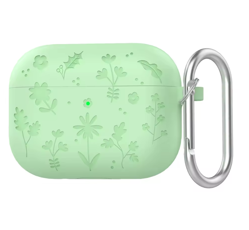 Floral Engraved Silicone Case for AirPods Pro 3 – Shockproof Protective Cover