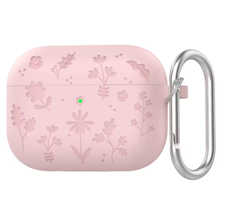 Floral Engraved Silicone Case for AirPods Pro 3 – Shockproof Protective Cover