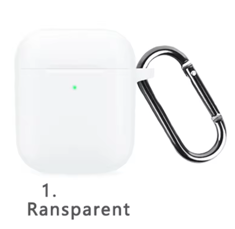 Silicone Protective Case for AirPods 1 & 2 – Shockproof Cover with Keychain
