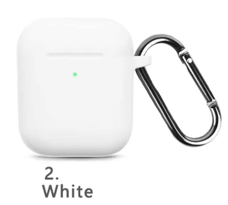 Silicone Protective Case for AirPods 1 & 2 – Shockproof Cover with Keychain